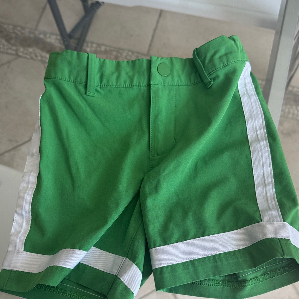 Janie and Jack Green and White Kids Shorts